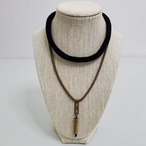 Velvet Necklace Choker Gold Tone Blue Rock Crystal‎ Boho Fairy Core Goth Grunge
